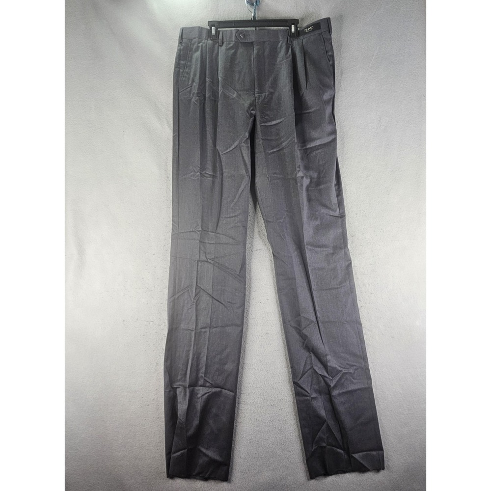 Coppley Jordan Dress Pants Mens 40 Tall Gray Wool Pleated Classic Fit S100s